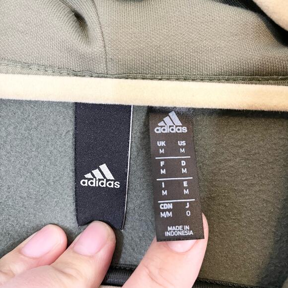 Adidas Jacket Mens M Green Colorblock ZNE Aeroready Zip Hooded Built for Purpose - Picture 8 of 9